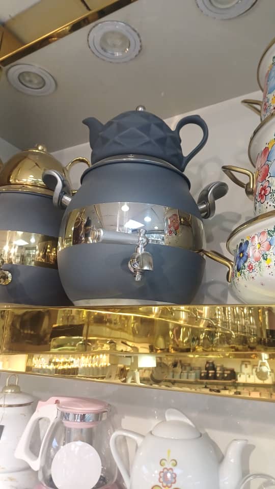 جدیدترین کاری و قوری استیل درجه یک صادراتی شیر دار